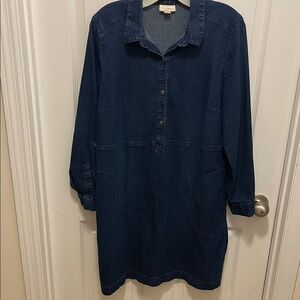 J. Jill Dark Blue Denim Shirt Dress